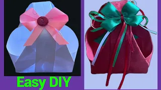 How I Make This From Small Pieces Of Fabric / Easy Gift Bag Sewing Tutorial / DIY Simple Gift Basket