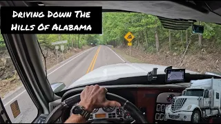 POV Truck Driving Down The Hills and Through a Small Town in Alabama