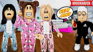 O VIZINHO DOIDÃO INVADIU A FESTA DO PIJAMA | Historinhas no Brookhaven Roblox | Bibi e Lud