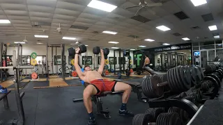 100 LBS INCLINE DUMBBELL BENCH PRESS