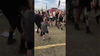 2018 Kid Kids at Coachella! Age 6 - Dancing to Cardi B and YG - Big crowd!  Weekend 1 Day 3