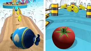 Candy Ball vs Tomato Ball, Who is faster? Going Balls - Speedrun Gameplay Level 166
