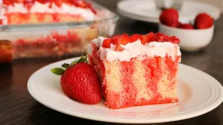 Easy Strawberry Jello Poke Cake - So Delicious!