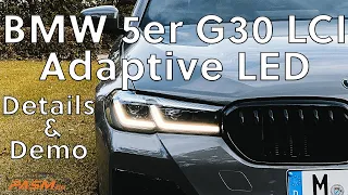 BMW 5er G30 LCI - Adaptive LED Scheinwerfer im Detail & Light Demo!