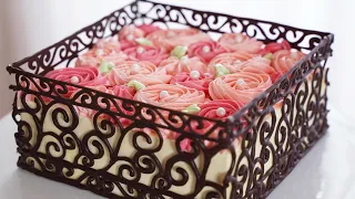 Valentine's Day Beautiful Cake / Pink Velvet Cake / Italian Meringue Buttercream Cake