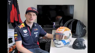 Max Verstappen reveals his special 2020 #StyrianGP #AustrianGP #Jumbo helmet