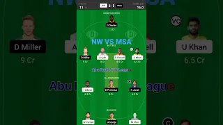 NW VS MSA DREAM 11 PREDICTION | nz vs msa dream 11 team #dream11prediction  #t10