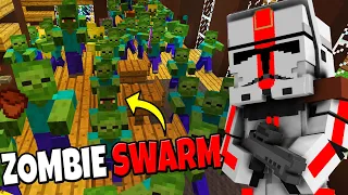 Clone Squad Swarmed by ZOMBIE HORDE! - Minecraft: Star Wars Mod Battle Simulator