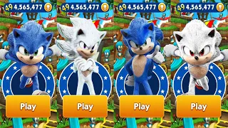 Sonic Dash - New Movie Hyper Sonic vs Movie Sonic - All Characters Unlocked - Run Gameplay