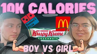 10,000 CALORIE CHALLENGE, GIRL VS BOY EPIC CHEAT DAY