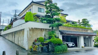 4K Rain Walk in Japan - Modern Japanese Houses | Residential Walking Tour in Nagoya 8/2021