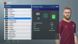 PES 2019 - AS Roma Face and Player Ratings