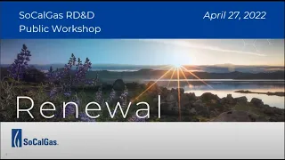 Public Workshop – SoCalGas® RD&D 2023 Research Plan