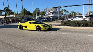 TWO KOENIGSEGGS?? | Cars on 5th in Naples! | Pullouts, So many Hypercars | cops and Ferraris!