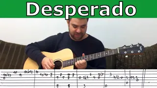 Fingerstyle Tutorial: Desperado - Instrumental Guitar Lesson w/ TAB