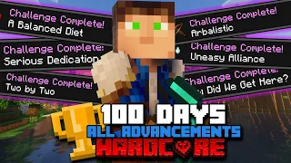 100 Days of Hardcore Minecraft But I Complete ALL ADVANCEMENTS