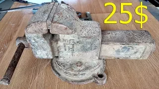 Vise with the scrap metal recovery. Vise Restoration.