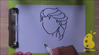 How to draw Queen Elsa ( Step by step )
