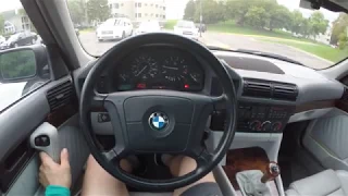 BMW e34 540i 6 speed manual POV driving and walkaround!