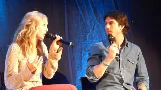 Ian Somerhalder and Candice Accola at BloodyNightCon Brussel talking about being human