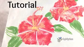 10] 🌺 Super quick and EASY fluid painted hibiscus flowers