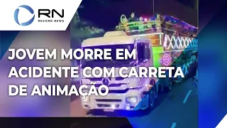 Adolescente morre após ser atropelado por carreta de animação no interior de SP