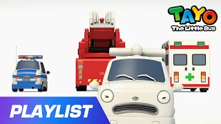 [Playlist] Let's color the rescue car | Rescue car song | Tayo the Little Bus