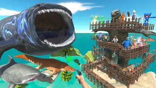 Parkour and Hunting Sea Monsters in Aqua Park and Rescue Godzilla - Animal Revolt Battle Simulator