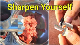 Meat grinder knife sharpening - Razor sharp in 5 minutes - Sharpen it yourself experiment