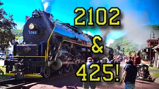 Reading & Northern 2102 & 425, Double Header Iron Horse Ramble,AMAZING!