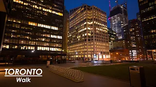 Toronto Night Walk in the Financial District // 4K HDR