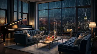 City Serenade | Night Rain and Piano Sounds for Cozy Relaxation | Urban Ambience ASMR