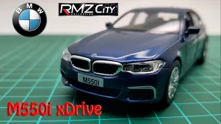 RMZ City BMW M550i Metalic Blue Miniatur Diecast mobil BMW M550i rmz city indonesia biru dongker