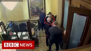 Capitol mob got close to Pence, Romney and Schumer, new footage shows - BBC News