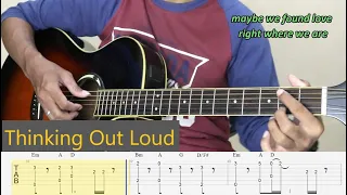 THINKING OUT LOUD - Fingerstyle Guitar Tutorial Tab + Chord + Lyrics