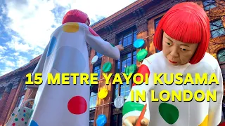 Louis Vuitton x Yayoi Kusama pop up store walking, finding 15-metre Giant Yayoi Kusama in London?