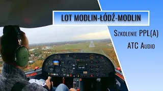Szkolenie PPL(A), samodzielny lot do Łodzi EPLL [ATC AUDIO, 60FPS, FHD]