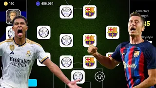 REAL MADRID X BARCELONA! 🔥 BEST SPECIAL EL CLASICO SQUAD BUILDER!! EFOOTBALL 2024 MOBILE