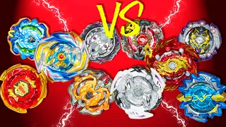 Beyblade Burst. Битва рандомных волчков Бейблейд Берст. Папа и Алеша  - чьи волчки сильнее?