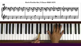 Bach Partita No. 1 Gigue  BWV 825 Piano Tutorial