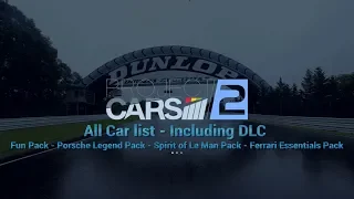 Project Cars 2 | All Car List ( Including DLC Complete list )