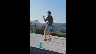 Nick Diaz, warming up for a 10 mile run in the sun.