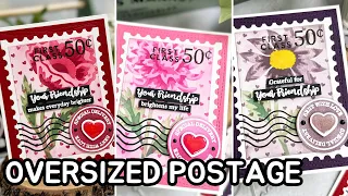 Oversized POSTAGE Cards with Waffle Flower