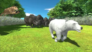 Escape from the woolly rhinoceros in the dangerous jungle - Animal Revolt Battle Simulator