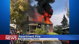 4 Injured As Flames Shoot From Roof Of Skyline Apartments In Thornton