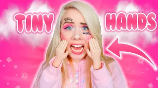 WEARING TINY HANDS FOR 24 HOURS! *Makeup With Tiny Hands GONE WRONG*