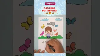 How to Draw a catching butterflies 🦋🦋🦋😍😍😍 #drawing #art #youtubeshorts #shortvideo #shorts