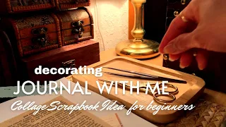 ASMR SCRAPBOOK • Decorating my collage journal in vintage style in a aesthetic way • No Talking