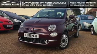 2016 FIAT 500 1.2 LOUNGE FOR SALE | CAR REVIEW VLOG