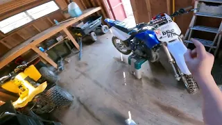 Riding around and practicing wheelies on my YZ